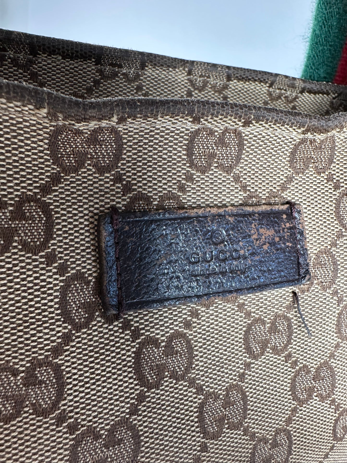 Vintage Gucci GG Monogram Handbag Beige Brown