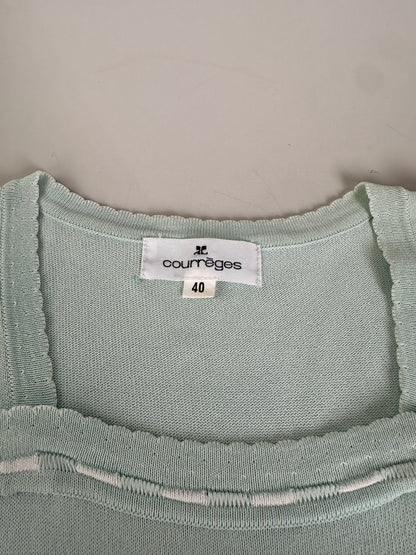 Vintage Courreges Rayon Blend T-Shirt Mint Green S
