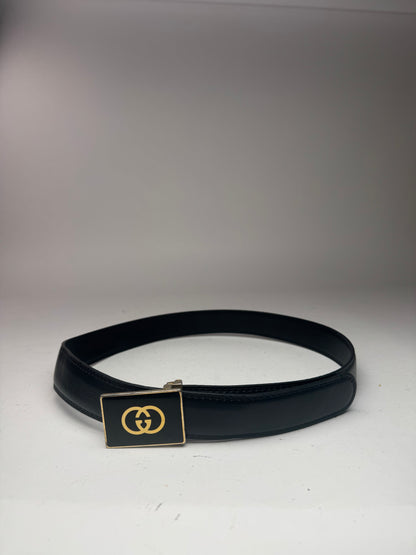 Vintage Gucci GG leather belt black