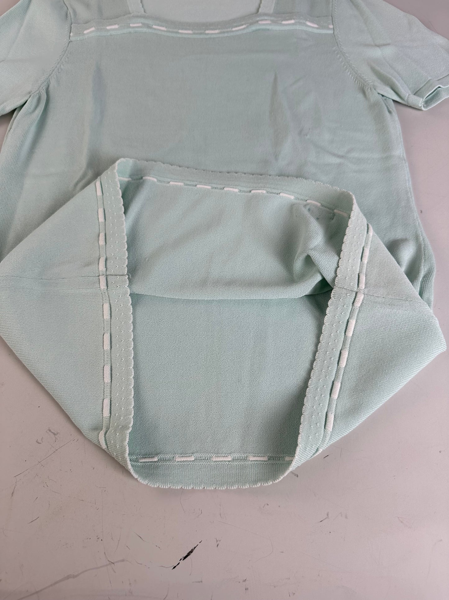 Vintage Courreges Rayon Blend T-Shirt Mint Green S
