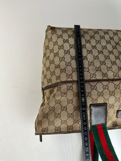 Vintage Gucci GG Monogram Handbag Beige Brown