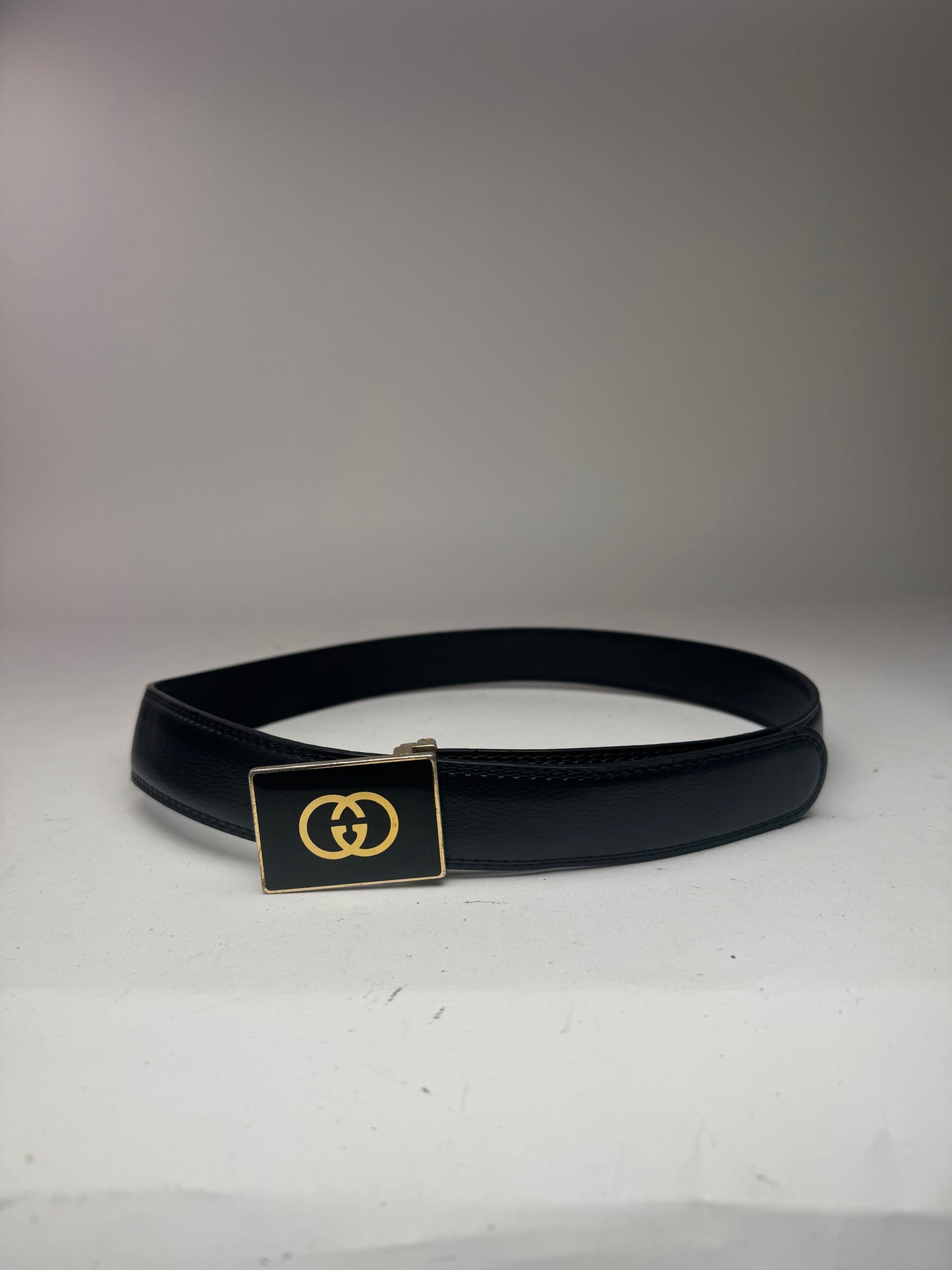 Vintage Gucci GG leather belt black