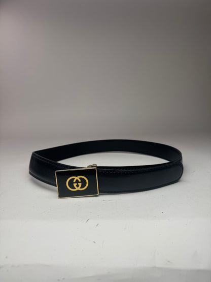 Vintage Gucci GG leather belt black