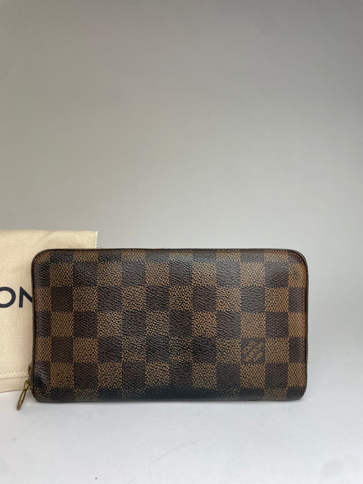 Vintage Louis Vuitton Damier Ébène Bifold Wallet Brown Beige