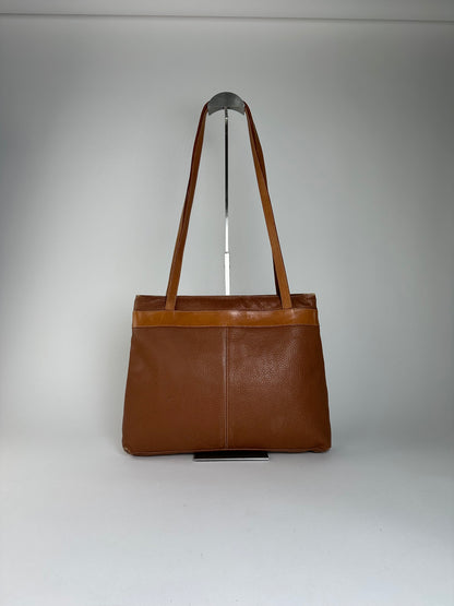 Vintage Courreges Pebbled Shoulder Bag Tan