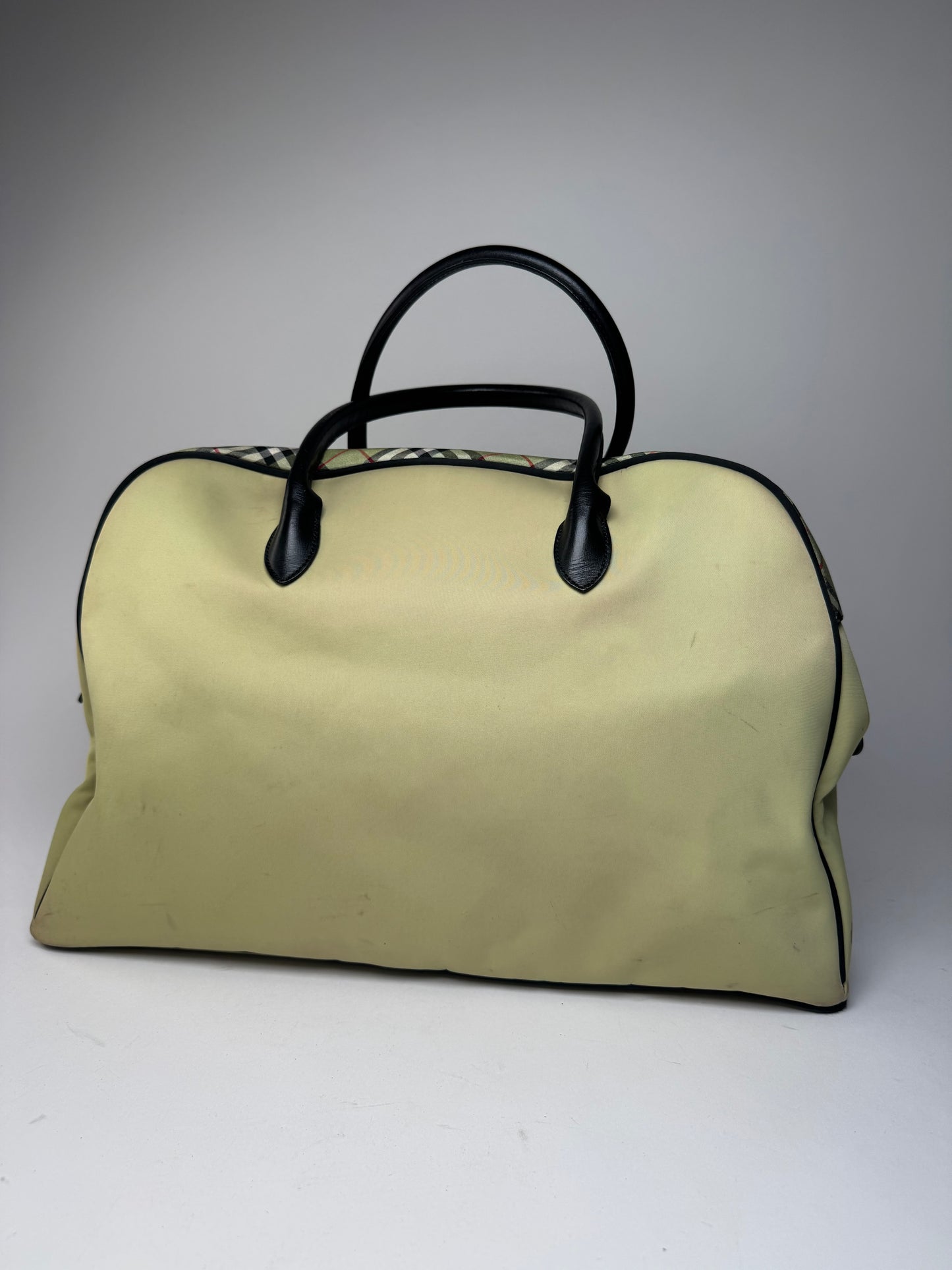Vintage Burberry Duffel Bag Black Yellow