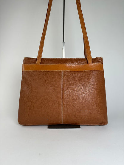 Vintage Courreges Pebbled Shoulder Bag Tan