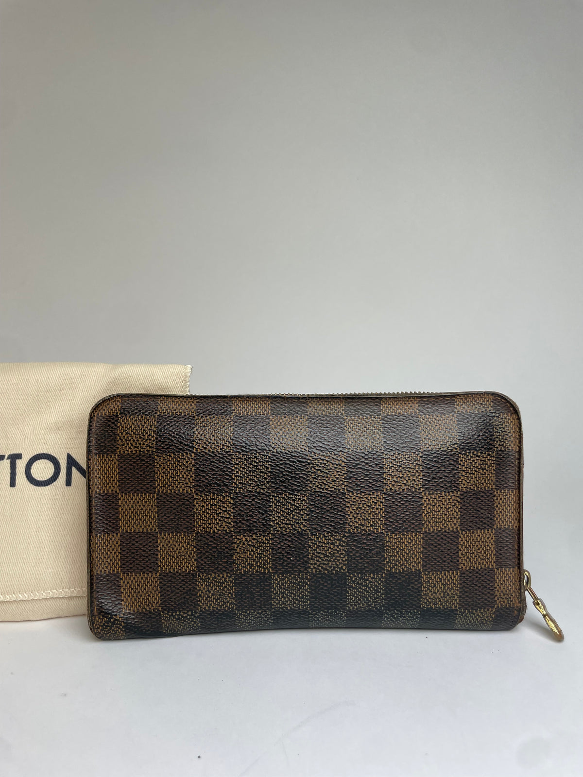 Vintage Louis Vuitton Damier Ébène Bifold Wallet Brown Beige