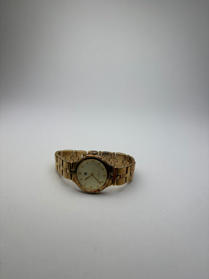 Vintage Givenchy Gold-Tone Bracelet Watch Cream Dial