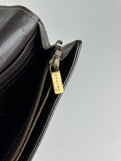 Vintage Celine Monogram Canvas leather wallet brown