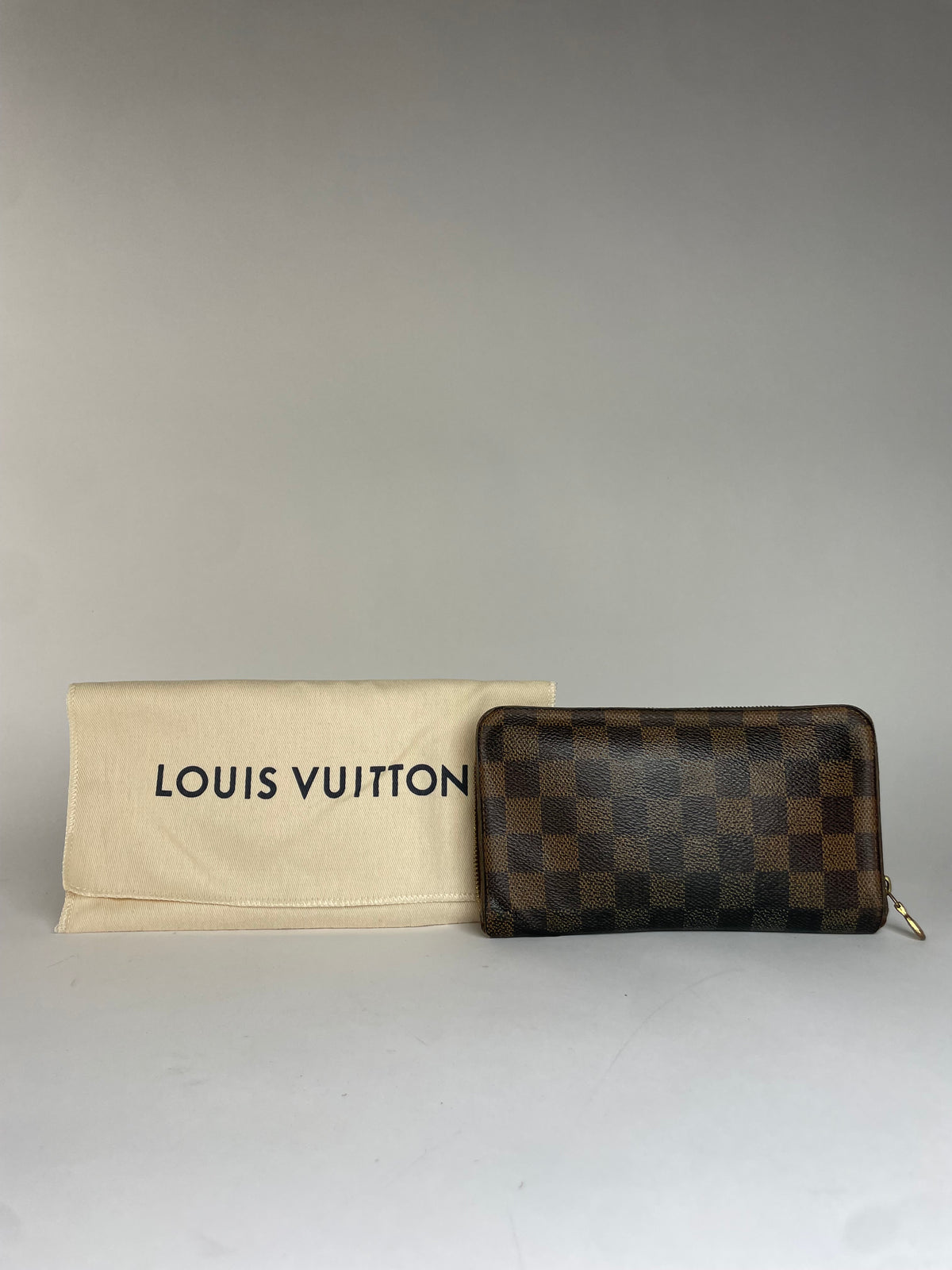 Vintage Louis Vuitton Damier Ébène Bifold Wallet Brown Beige