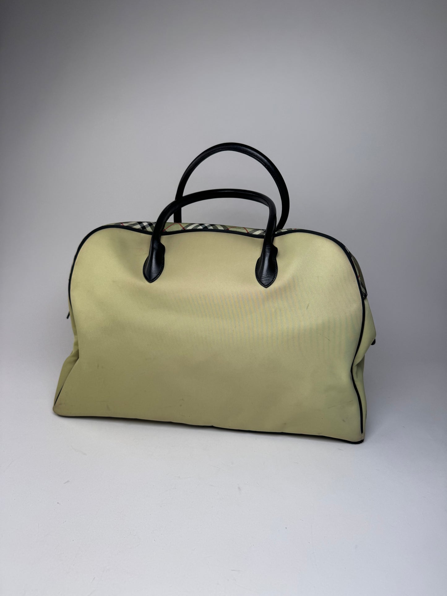 Vintage Burberry Duffel Bag Black Yellow