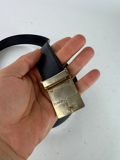 Vintage Gucci GG leather belt black