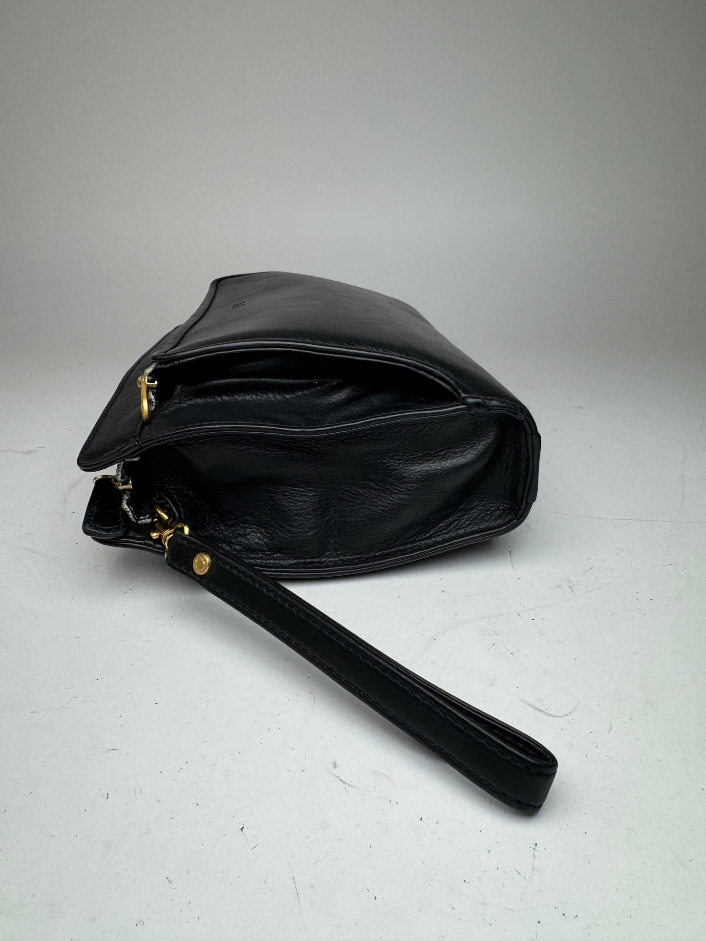 Vintage Balenciaga Leather Clutch Black