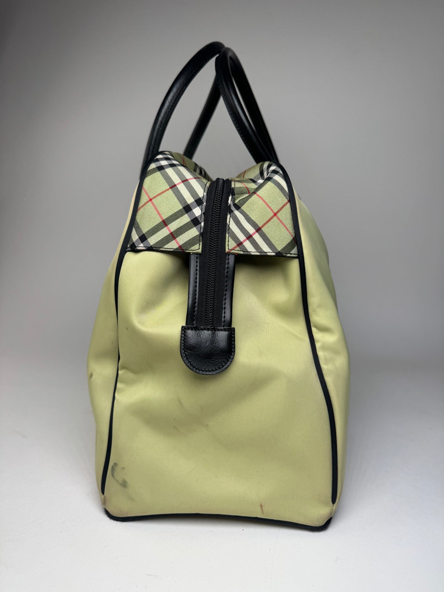 Vintage Burberry Duffel Bag Black Yellow