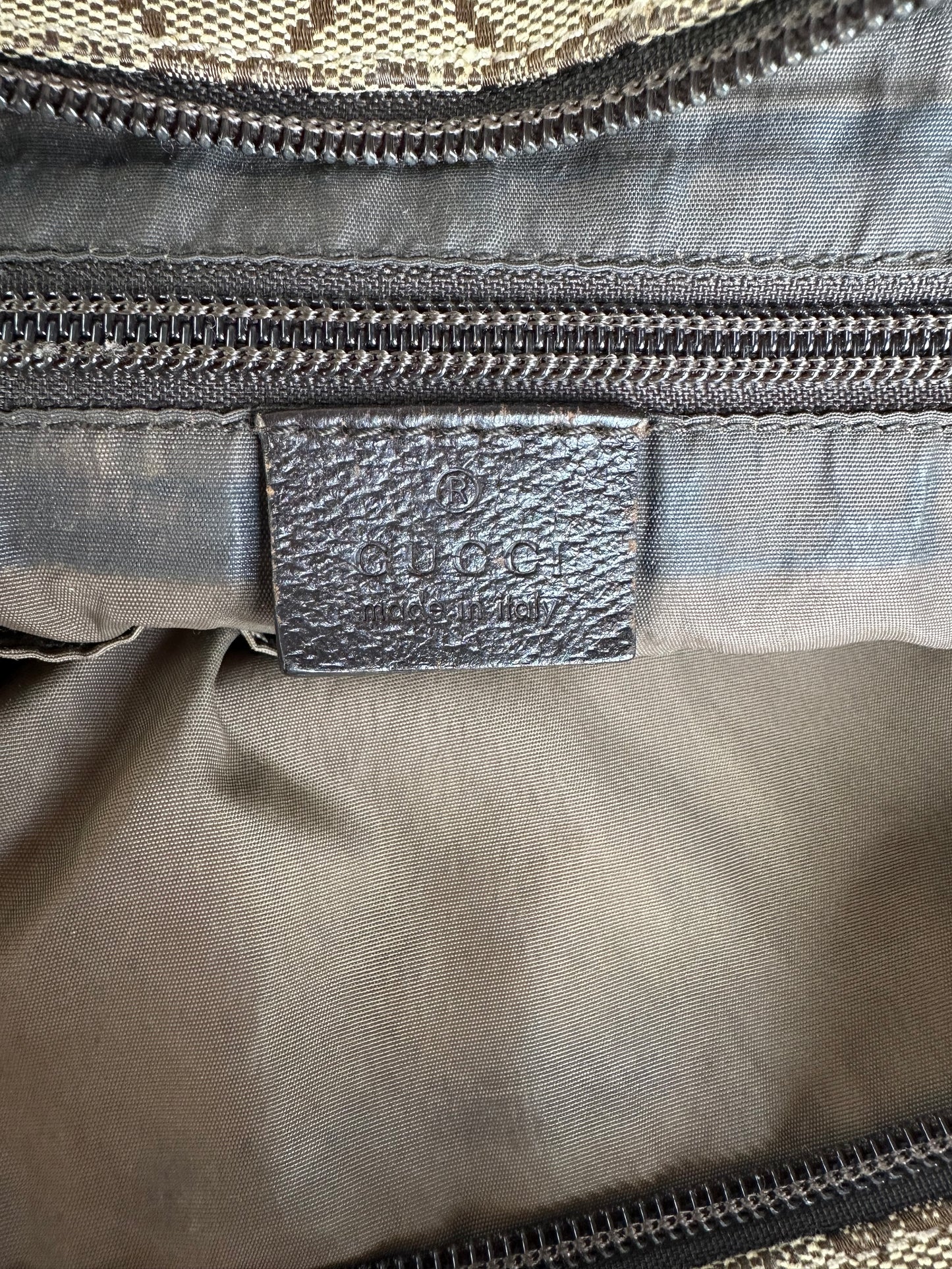 Vintage Gucci GG Monogram Handbag Beige Brown