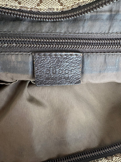 Vintage Gucci GG Monogram Handbag Beige Brown