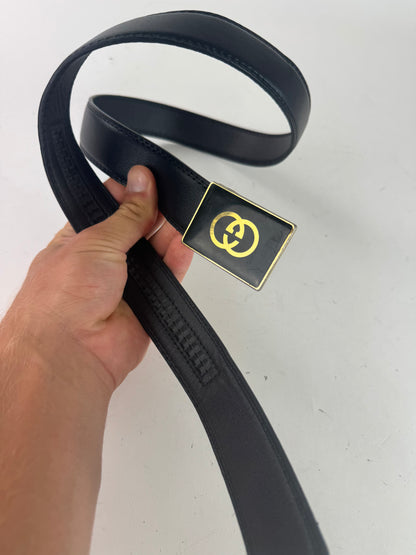 Vintage Gucci GG leather belt black