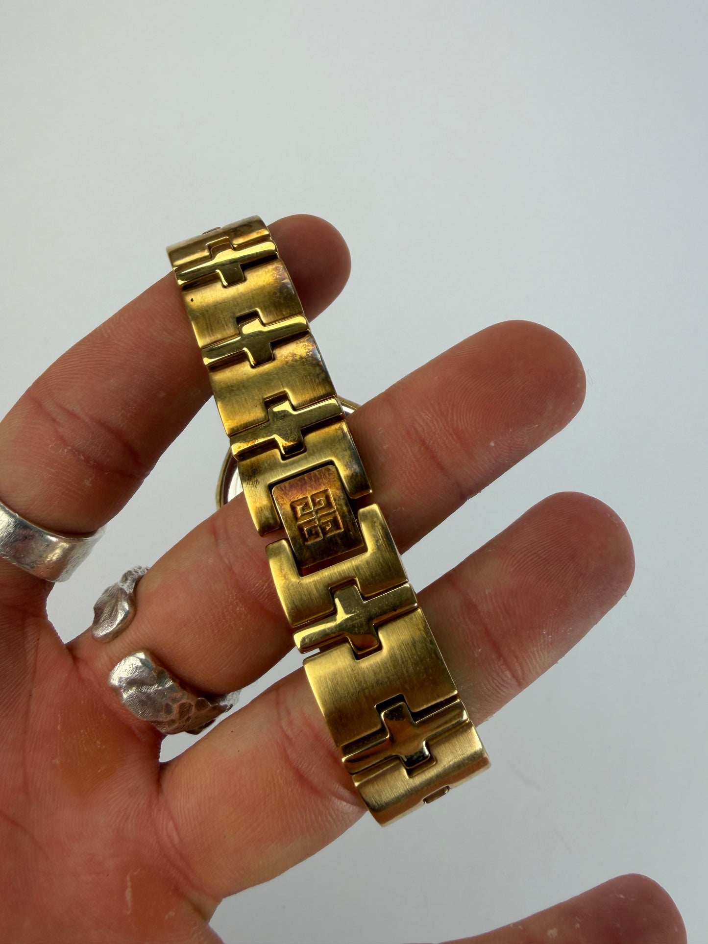 Vintage Givenchy Gold-Tone Bracelet Watch Cream Dial