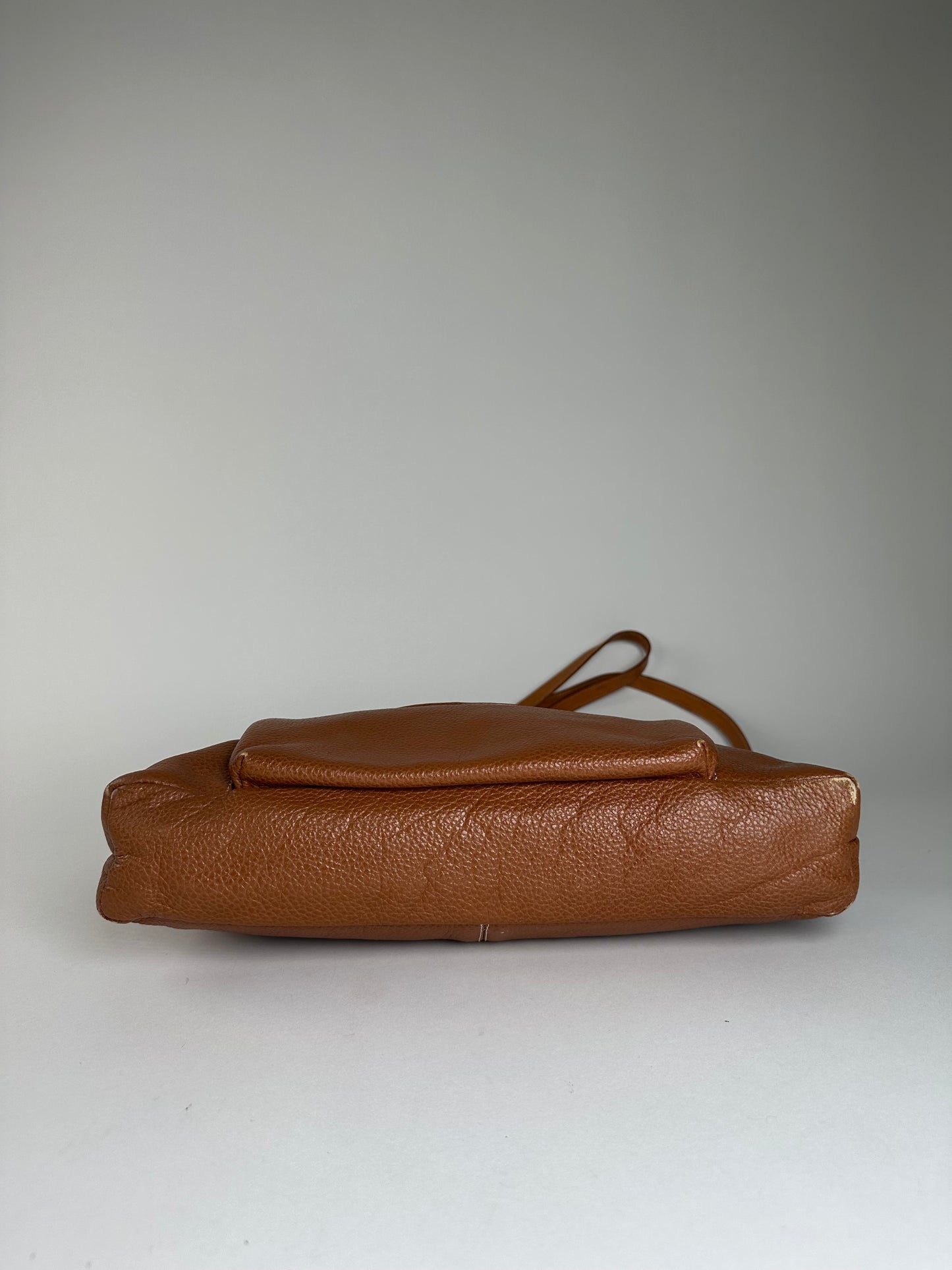 Vintage Courreges Pebbled Shoulder Bag Tan