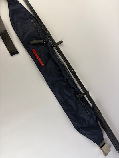 Vintage Prada Linea Rossa Nylon Sling Bag Late 1990s Navy