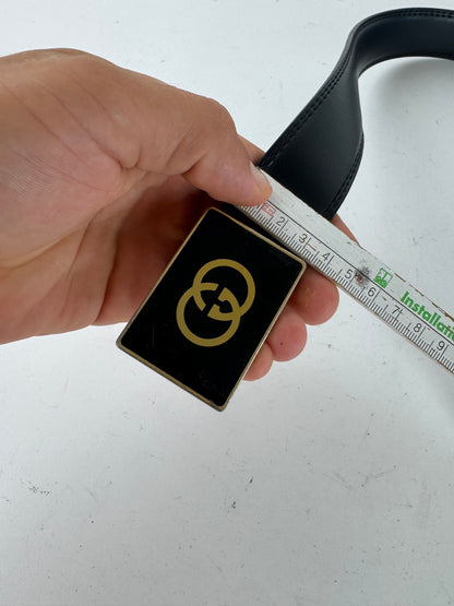 Vintage Gucci GG leather belt black