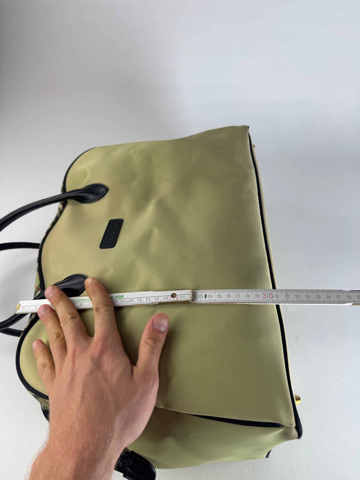 Vintage Burberry Duffel Bag Black Yellow