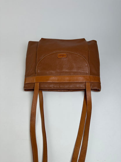 Vintage Courreges Pebbled Shoulder Bag Tan