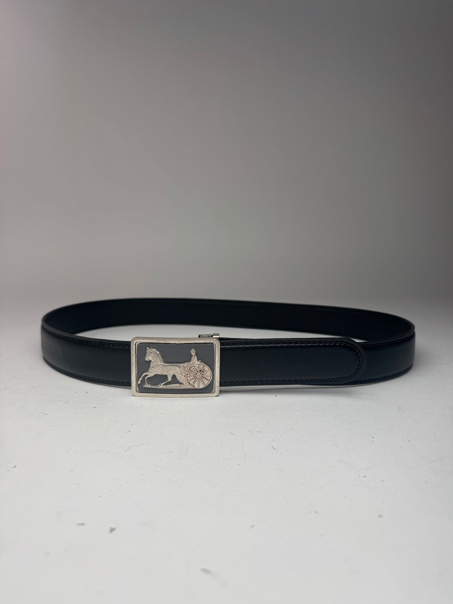 Vintage Celine Paris Carriage Leather belt black
