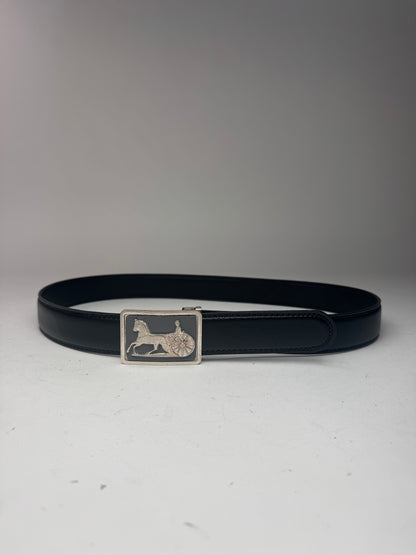 Vintage Celine Paris Carriage Leather belt black