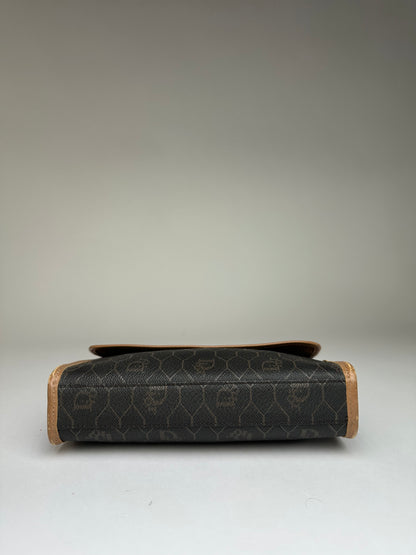 Vintage Dior Honeycomb Monogram Bifold Wallet Late 1970s Black Brown