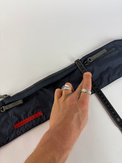Vintage Prada Linea Rossa Nylon Sling Bag Late 1990s Navy
