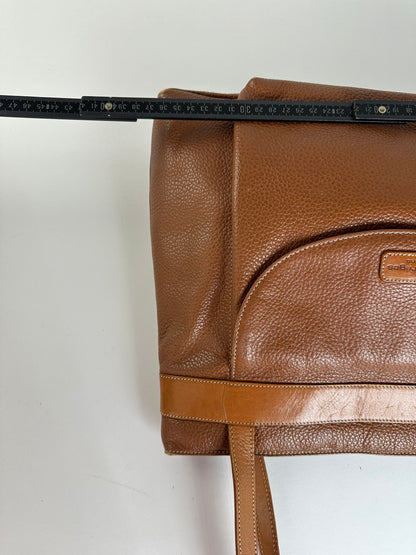 Vintage Courreges Pebbled Shoulder Bag Tan