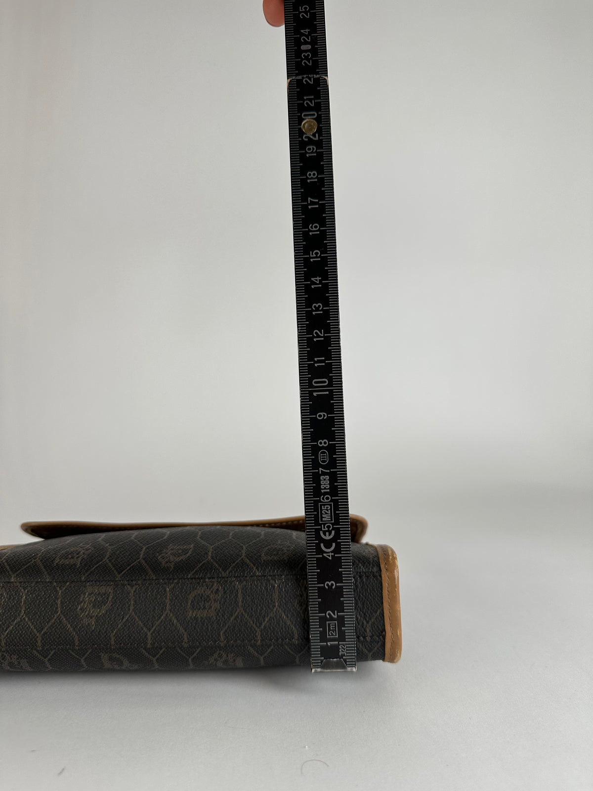 Vintage Dior Honeycomb Monogram Bifold Wallet Late 1970s Black Brown