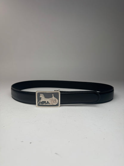 Vintage Celine Paris Carriage Leather belt black