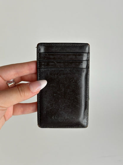 Vintage Dior Leather Card holder brown