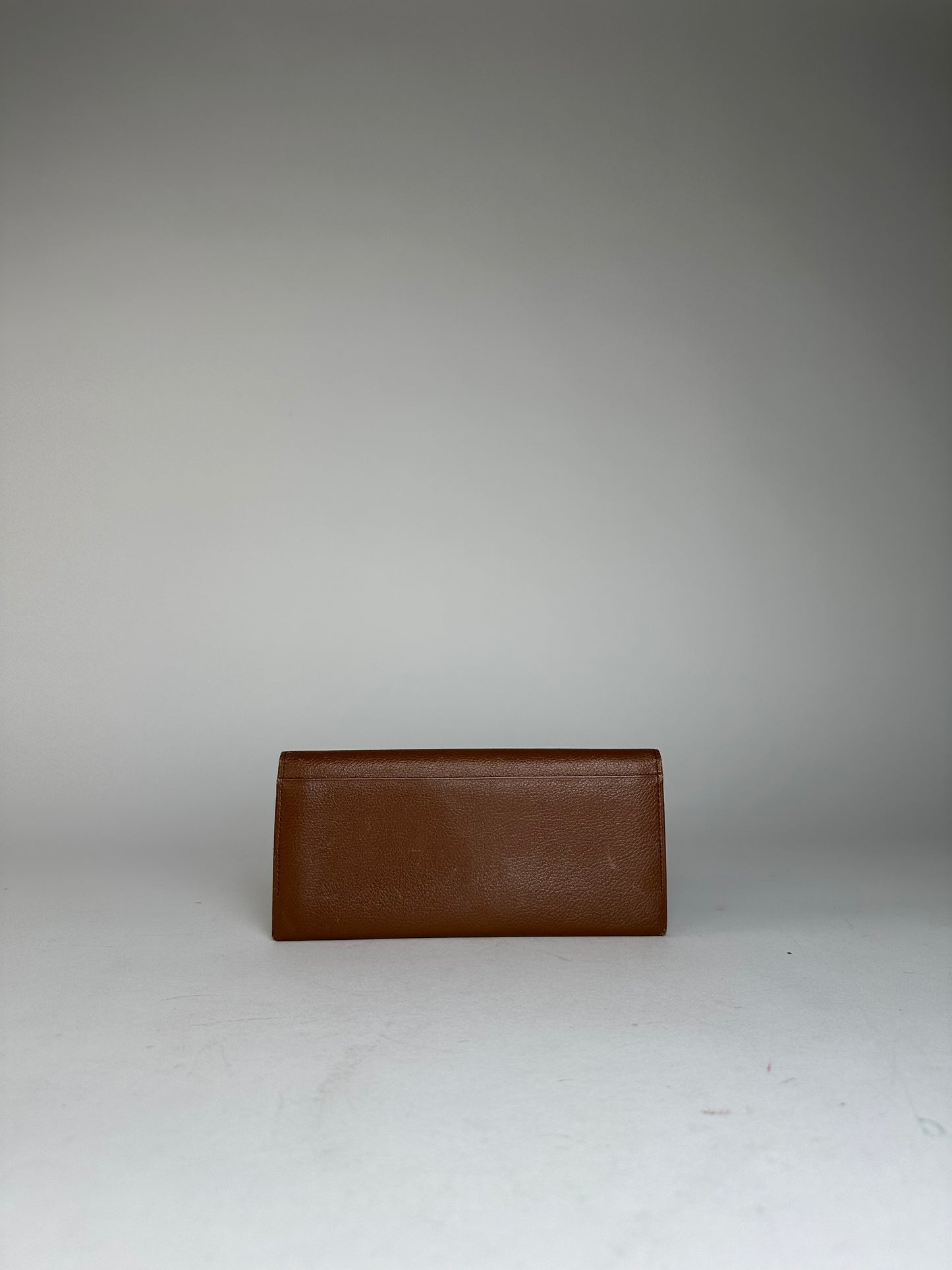 Vintage YSL Leather Card Holder ID Holder Brown