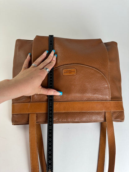 Vintage Courreges Pebbled Shoulder Bag Tan