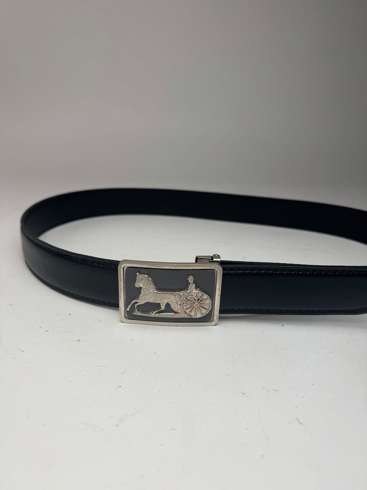 Vintage Celine Paris Carriage Leather belt black