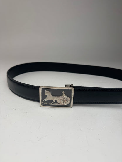 Vintage Celine Paris Carriage Leather belt black