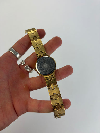 Vintage Givenchy Gold-Tone Bracelet Watch Cream Dial