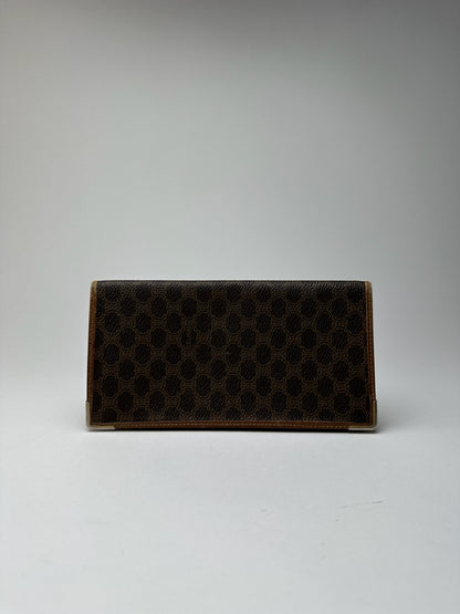 Vintage Celine Paris Monogram Leather Card Holder Brown