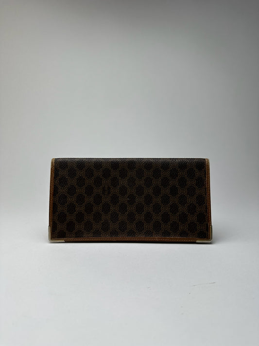 Vintage Celine Paris Monogram Leather Card Holder Brown