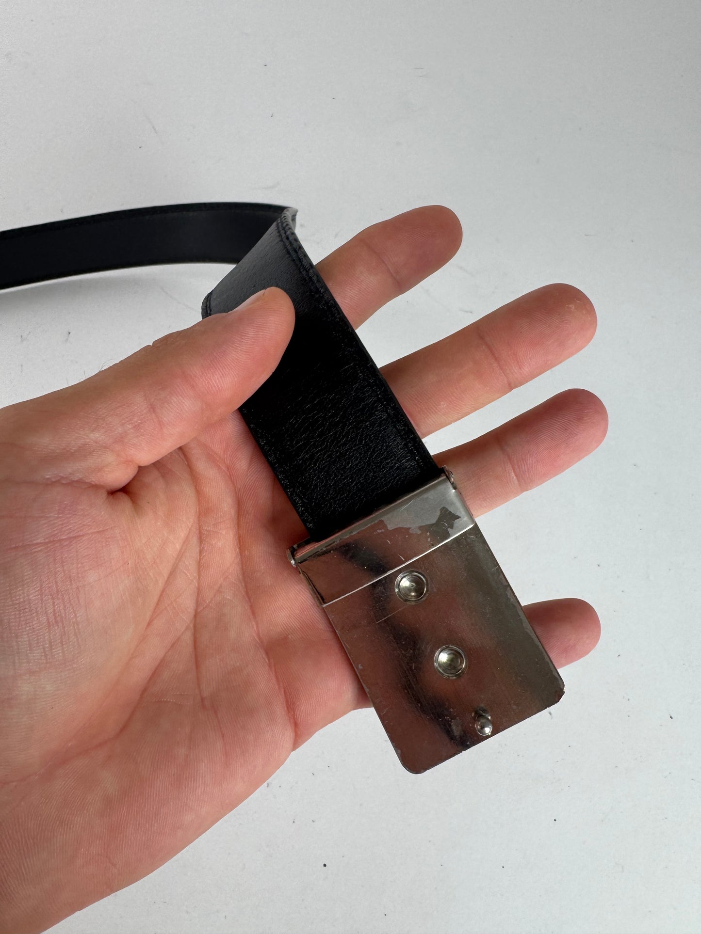 Vintage Celine Paris Carriage Leather belt black