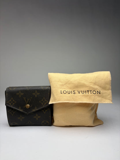 Vintage Louis Vuitton Monogram Canvas Bifold Wallet Brown Gold