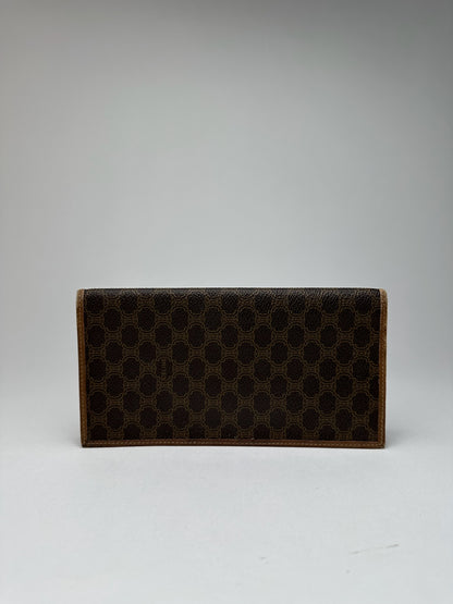 Vintage Celine Paris Monogram Leather Card Holder Brown