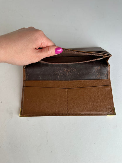 Vintage YSL Leather Card Holder ID Holder Brown