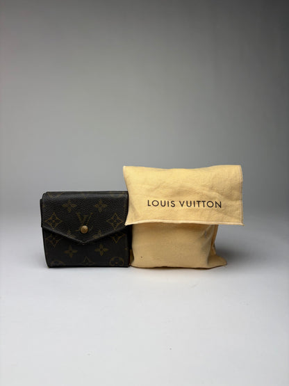 Vintage Louis Vuitton Monogram Canvas Bifold Wallet Brown Gold