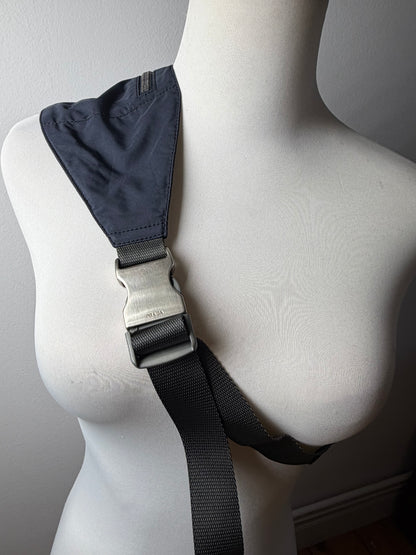 Vintage Prada Linea Rossa Nylon Sling Bag Late 1990s Navy