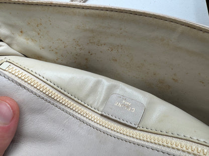 Vintage Celine Paris Leather crossbody Bag white / Ecru